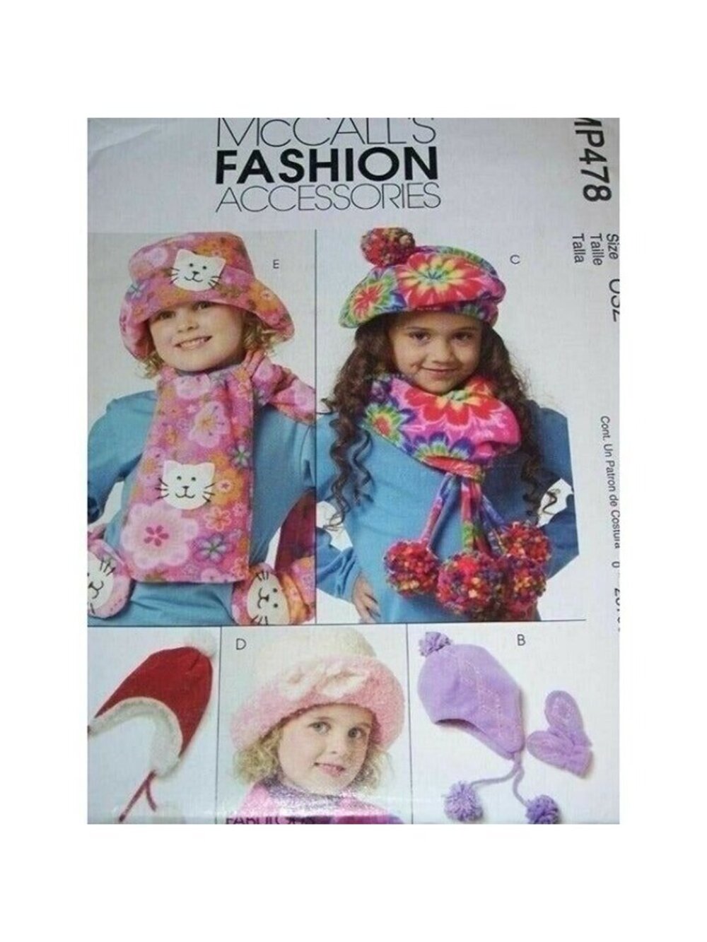 Vintage Sewing Pattern McCalls MP478 Fashion Accessories Hats Mittens Scarves UC